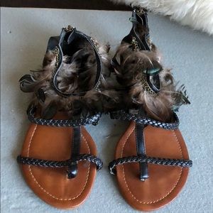 Aldo Peacock Feather Sandals